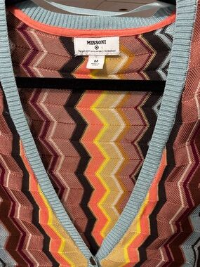 Missoni for Target Multicolor Zigzag Knit Sweater - Blue Trim